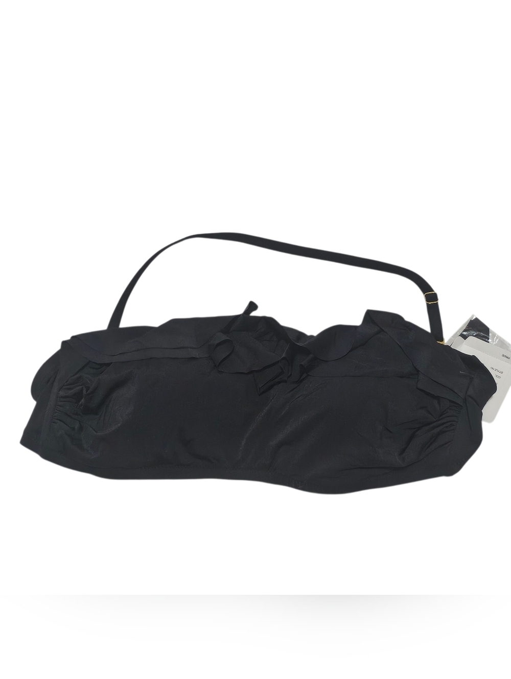 GTX by Gottex Bandeau Bikini Top NWT Size 14 Cup Size B Black Halter Style